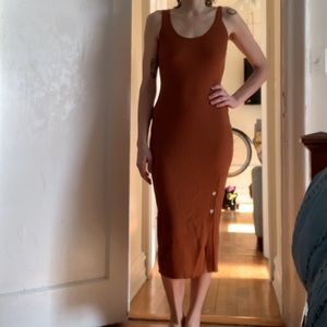 Burnt orange maxi dress . Zara!